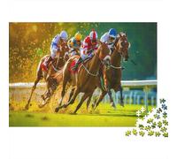 lihuogongsio Horse Racing Jigsaw Puzzles 1000 Pieces Equestrian DIY Puzzle Toys Relax Puzzles Games Home Decoration Impossible Puzzles Games Gift Multi Colour 1000pcs (75x50cm)