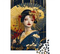 lihuogongsio Japanese Geisha 1000 Pieces for Adults 1000 Piece Puzzle Kimono Educational Games Home Decoration Multi Colour Impossible Puzzle Brain Teaser Puzzle 1000pcs (75x50cm)