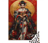 lihuogongsio Japanese Geisha Jigsaw Puzzles 500 Pieces Kimono Home Decoration Puzzle Educational Games Premium Puzzle DIY Puzzle Toys Impossible Puzzles Games Gift 500pcs (52x38cm)