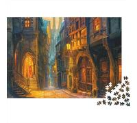 Lihuogongsio Magical Town 1000pc Jigsaw Puzzle for Adults - Multi Colour, Magic Street, Educational Game (75x50cm)
