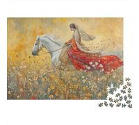 lihuogongsio Riding Horse 1000 Pieces for Adults 1000 Piece Puzzle Lady Godiva Educational Games Home Decoration Multi Colour Impossible Puzzle Brain Teaser Puzzle 1000pcs (75x50cm)