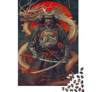 lihuogongsio Samurai Jigsaw Puzzle 1000 Pieces Japanese Samurai Challenge Puzzle for Adults Brain Teaser Home Decoration DIY Toys 1000pcs (75x50cm)