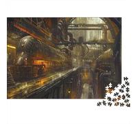 lihuogongsio Steampunk Train Jigsaw Puzzles for Adults 1000 Pieces Train Station Impossible Puzzle Brain Teaser Difficult Educational Games Relax Puzzles Games Premium 1000pcs (75x50cm)