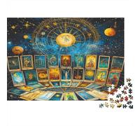 lihuogongsio Tarot Card 1000 Piece Jigsaw Puzzles for Adults Fate Wheel DIY Toys Relax Puzzles Games Impossible Puzzles Games Gift Multi Colour Educational Games 1000pcs (75x50cm)