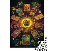 lihuogongsio Tarot Card 1000 Piece Jigsaw Puzzles for Adults Tarot Card Family Fun 1000 Pieces Puzzles Relax Puzzles Games Multicolor Premium Gifts Impossible Puzzle 1000pcs (75x50cm)