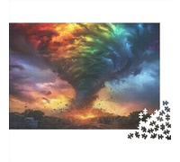 lihuogongsio Tornado Jigsaw Puzzles for Adults 1000 Pieces Rainbow Storm Impossible Puzzle Brain Teaser Difficult Educational Games Relax Puzzles Games Premium 1000pcs (75x50cm)