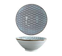 Lihuzmd Ceramic Ramen Bowl, 9 inch 1500ml Retro Large Noodle Soup Bowl for Ramen Udon Soba Pho Asian Noodles,F,1500ML