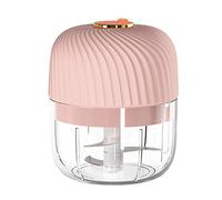 Lihuzmd Mini Electric Garlic Press, Food Chopper Portable Food Cutter Mincer USB charging Portable Rechargeable meat grinder Garlic Blender,Pink,9.6x11.5cm