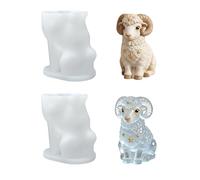 Liiaiyter Sheep Ice Cube Silicone Mold, 2 Pieces Sheep Fondant Mold, Reusable Goat Soap Chocolate Mold Animal Resin Mold for Cake Topper, DIY Crafts, Soap & Candle Making (Sheep)