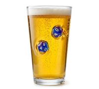 LIIGEMI Drinking Glasses with DND Dice Embedded,Handmade Beer Glasses, 16 oz Highball Glass Drinking Glasses,Gift for D&D or RPG Player（Blue）
