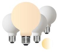 Liii&ARTMAN - G25/G80 LED Bulb 6W, E26 Matte White Porcelain with 2000-2800K Intensity CRI 95, Excellent Color Accuracy, 500LM (Pack of 4)