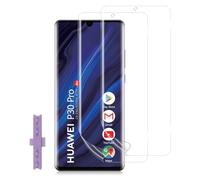 LiiLaa Hydrogel Screen Protector for Huawei P30 Pro with Positioning Aid, Pack of 2 Soft TPU Protective Film, Flexible Film Fingerprints Unlock Film