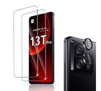 Liilaa Screen Protector for Xiaomi Mi 13T / 13T Pro for Tempered Glass, Pack of 2 Tempered Glass Screen Protector with Individual Metal Ring Camera Protection, 9H Hardness, Anti-Scratch, Ultra Clear