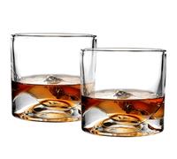 LIITON Denali Mountain Whiskey Glasses Set of 2, Freezable Old Fashioned Glass Chills Cocktails, Bourbon, Scotch with 1lb of Frozen Crystal, Gifts for Men on Fathers Day, Christmas, Birthday