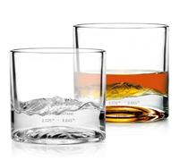 LIITON Smoky Mountain Whisky Glasses, Thick Base, Set of 2, 240ml