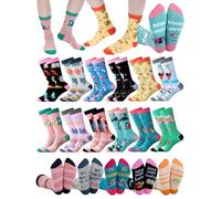 Liitrsh 12 Pair Book Lover Socks Novelty Reading Socks, Pastel Color, 8.5