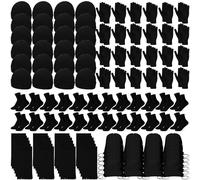 Liitrsh 120 Pcs Homeless Care Package Supplies Winter Beanie Hat Gloves Socks Scarves Polyester Drawstring Bags for Women Men, Black, One Size