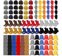 Liitrsh 120 Pcs Homeless Care Package Supplies Winter Beanie Hat Gloves Socks Scarves Polyester Drawstring Bags for Women Men, Multicolor, 6 1/4-7 5/8
