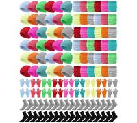 Liitrsh 148 Pcs Bulk Winter Beanies Hat Gloves Scarf Sock for Men Women for Homeless Care Gift Charity Donation(Rainbow Color)