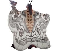 Liitrsh 2 Pcs Halloween Moth Butterfly Costume Butterfly Moth Wings Moth Cape Gray Butterfly Cape with Headband for Women (Classic)