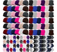 Liitrsh Bulk Winter Beanies Gloves Scarf Sock Sets for Men Women, Fleece Hats for Homeless Donation Charity Bundle, Bright Colors, One size
