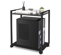 Liitrton Computer Tower Stand, 2-Tier CPU Stand PC Stand with Lockable Wheels Under Desk for Office Home (L)