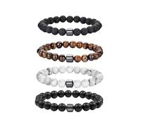 Liiusgelad Nature Stone Bracelet（Black and White）, Regular, Acrylic, no gemstone