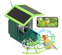 liiyiela Bird Feeder Camera Solar Powered, Smart Bird Feeder AI Identifies 11,000+ Bird's Species, Auto-Capture 2.5K UHD Bird's Video, IP66 Waterproof Outdoor, Ideal Present for Bird Lover (Green)