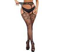 LiiYoang Suspender Patterned Tights For Women ，Black Fishnet Stockings Varied Crotchless Tights