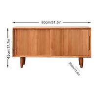 LIJAHGMD Solid Wood Shoe Storage Bench with Sliding Door 2-Tier Entryway Shoe Rack Large Capacity Hallway Cabinet (31.5"x17.7" Cherry Finish) - Sturdy & Stylish
