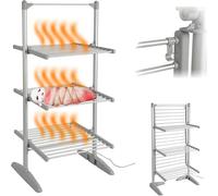 LIJBDDM Foldable Heated Electric Clothes Drying Rack, Electric Dryer Clothes Airer, Home Heating Dry Racks, Foldable Standing Dry, Energy Saving and Easy Storage