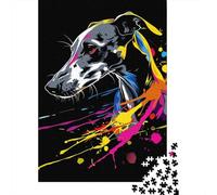 LiJianXXL 1000pcs (75x50cm) Whippet Dog Art Wooden Jigsaw Puzzle for Adults & Kids Aged 14+
