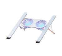 Lijiaxiuyc-101 Laptop Cooler Base Stand Dual Fan Foldable Laptop Cooling Pad Aluminum Portable Bracket Computer Stand(Silver)
