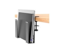 Lijiaxiuyc-101 No Drill Desk Side Laptop Mount, Hanging Laptop Holder Clamp on Desk Side Storage Organizer Computer Stand