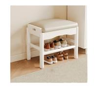 Lijiaxiuyc-101 Shoe Bench Shoe Bench for Home Use Doorway Entry Shoe Cabinet Sitting Stool One Solid Wood Shoe Bench Entry Door can Sit Shoe Rack Bench Shoe Rack with Seat(White,60cm)