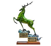 Lijiaxiuyc-101 Table Decorations Brass Deer Crafts Deer Entrance Ornament Chinese Ornaments Home Table Decorations Desktop Decor