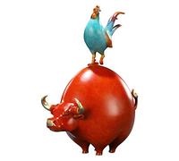 Lijiaxiuyc-101 Table Decorations Copper Bull Entrance Ornament Living Room Study Cow Chicken Welcome Luo Crafts Zodiac Auspicious Objects Desktop Decorations Desktop Decor