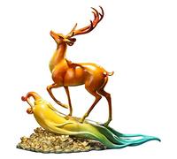 Lijiaxiuyc-101 Table Decorations Copper deer entrance ornament living room wealthy with deer crafts office decoration artwork Desktop Decor(A)