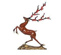 Lijiaxiuyc-101 Table Decorations Copper Deer Ornaments Color Copper Elk Living Room Entrance Office Creative Home Decorations Opening Housewarming Craft Desktop Decor(A)