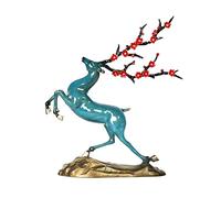 Lijiaxiuyc-101 Table Decorations Copper Deer Ornaments Color Copper Elk Living Room Entrance Office Creative Home Decorations Opening Housewarming Craft Desktop Decor(B)