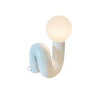 Lijiaxiuyc-101 Table lamp Modern Resin Desk Lamp Colored Bedside Lamp Glass Creative Bedroom Living Room Decoration Ornaments Reading lamp(White)