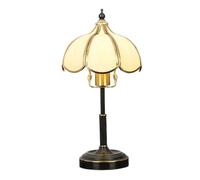 Lijiaxiuyc-101 Table lamp Vintage Glass Table Lamp Bedroom Study Living Room Table Lamp Brass Stained Glass Nightstand Lamps Reading lamp(White,Large)