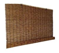LIJINBO Bamboo Shade Roller Blinds 48in - Bamboo Door Curtain, Indoor Outdoor Use, Light Filtering Roll Up Shades For Windows And Kitchen, Shades-Reed Curtain Natural
