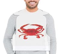 LiJingR 25 Pack Plastic Bibs for Adults 23 Inch Keep Clothes Clean at Seafood Party, Protect Clothes from Splatters & Stains,Crab Bibs Pack of 25, L