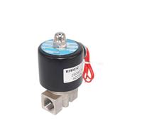 LIJKCCVEB 1PCS 2S series closed valve 1/4" 3/8" 1/2" 3/4" 1" stainless steel solenoid valve water oil gas pneumatic valve(2S025-08,AC220V)
