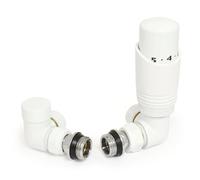 LiJoUK Thermostatic Radiator Valve | 15mm Corner TRV Zeta Series | Classic White Space-Saving Heating Valve (Pair)