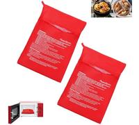 LiJuanWang 2 Pack Microwave Potato Bag,Reusable Baked Potatoes Cooker Express Steam Pouch,Washable Potatoes Express Bags,for Sweet Potato Corn on Cob Vegetable