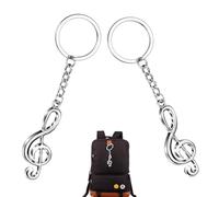 LiJuanWang 2 Pack Musical Note Clef Keyring Metal Music Keychain,for Musicians Piano Guitar Violin Singers Band Choir Orchestra Gift for Music Lovers