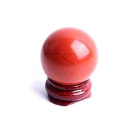 LIJUCAI 1PC 28-30mm Natural Amethyst Obsidian Crystal Ball Sphere Stand Gemstone Quartz Globe Pedestal Fengshui Home decor,3cm red jasper ball