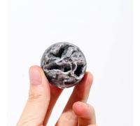 LIJUCAI 1pc Natural Sphalerite Sphere Energy Druze Quartz Sphere Ball Crystal Feng Shui Decorative Health Ornament,about 4cm